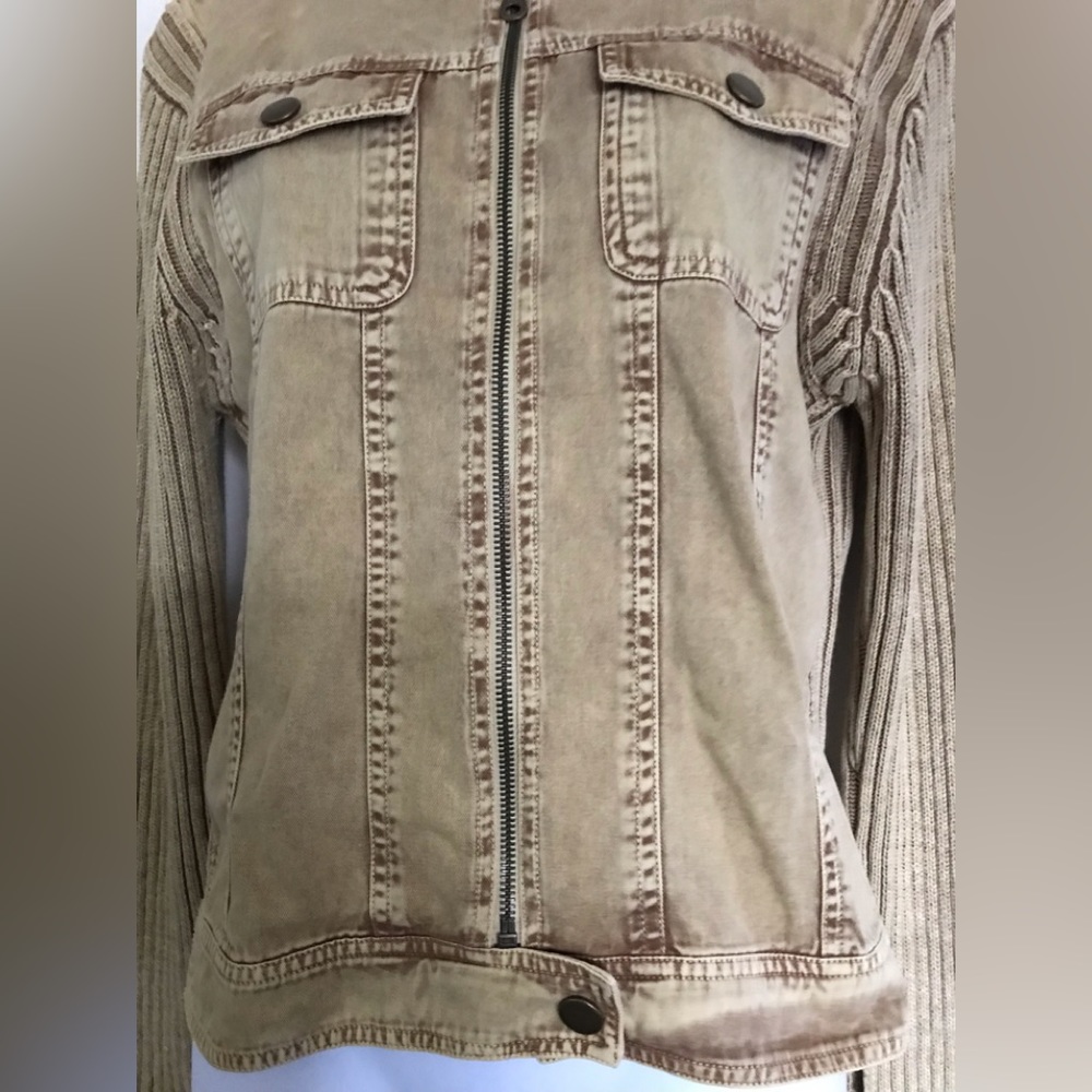 east side westside size L hooded Beige jacket closed in the front with zipper - Picture 7 of 14